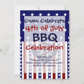 Patriotische Stars Streifen Anchor-Sailor-Muster Einladung (Vorderseite)