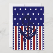 Patriotische Stars Streifen Anchor-Sailor-Muster Einladung (Rückseite)