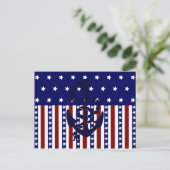 Patriotische Stars Streifen Anchor-Sailor-Muster Postkarte (Stehend Vorderseite)