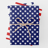 Patriotische Stars Streifen DIY Muster & BG Farben Geschenkpapier Set (Beispiel)