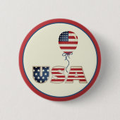 Patriotische Stars & Stripes USA Button (Vorderseite)