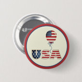 Patriotische Stars & Stripes USA Button (Vorne & Hinten)