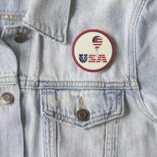 Patriotische Stars & Stripes USA Button