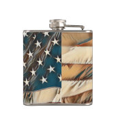 Patriotische Stars und Streifen 6 oz oder 8 oz Fla Flachmann (Rückseite)