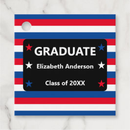 Patriotische Stars und Streifen Abschluss Geschenkanhänger