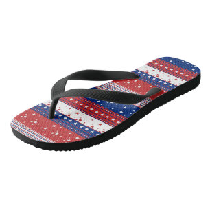 Patriotische Stars und Streifen Abstrakte amerikan Badesandalen