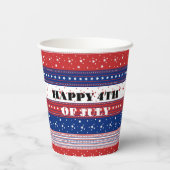 Patriotische Stars und Streifen Abstrakte amerikan Pappbecher (Rückseite)