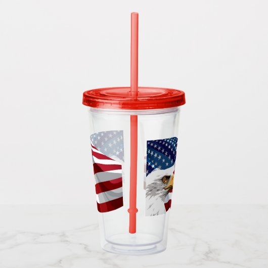 Patriotische Stars und Streifen Akrylic Tumbler Acryltrinkbecher (Rechts)