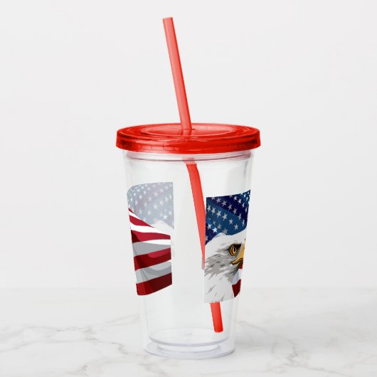 Patriotische Stars und Streifen Akrylic Tumbler Acryltrinkbecher (Links)