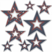 Patriotische Stars | Verschiedene Größen Aufkleber (Vorderseite)