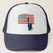 Patriotische Statue der Fahne der Freiheit Truckerkappe (Vorderseite)