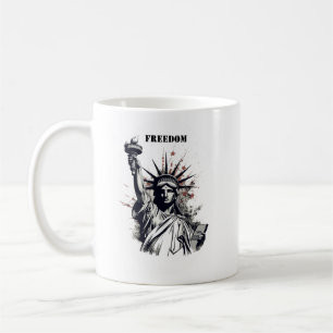 Patriotische Statue der Freiheitsfreiheit Kaffeema Kaffeetasse