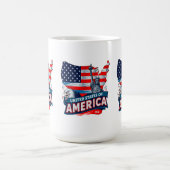 Patriotische Statue der Liberty Flag Designs für d Kaffeetasse (Mittel)