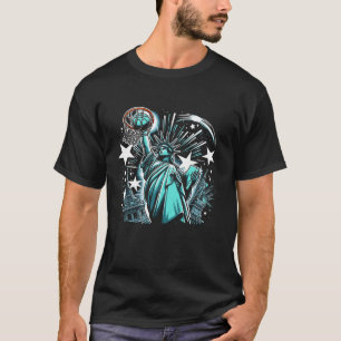 Patriotische Statue des Freiheitsbasketballspieler T-Shirt