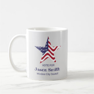 Patriotische Stern-Wahl-Kaffeetasse Amerikanische Kaffeetasse