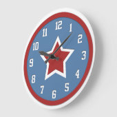 Patriotische Stern-Wanduhr Große Wanduhr (Winkel)