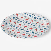 Patriotische Sterne 4. Juli Pappteller (Schrägansicht)