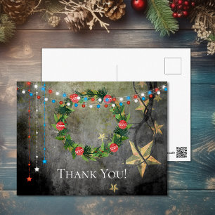 Patriotische Sterne an Lights Holiday Wreath Viele Postkarte