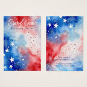 Patriotische Sterne Aquarellkarton Ohrkarte (Vorne & Hinten)