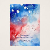 Patriotische Sterne Aquarellkarton Ohrkarte (Rückseite)