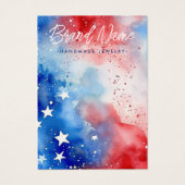 Patriotische Sterne Aquarellkarton Ohrkarte (Vorderseite)