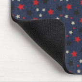 patriotische Sterne auf blau mit Namen Mousepad (Ecke)