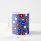Patriotische Sterne - Blaue Kaffeetasse (Vorderseite Links)