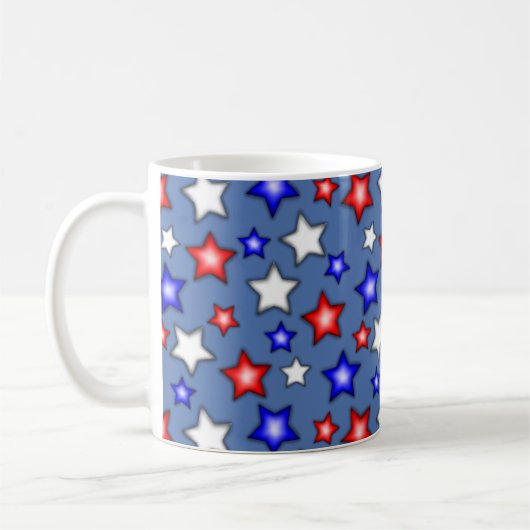 Patriotische Sterne - Blaue Kaffeetasse (Links)