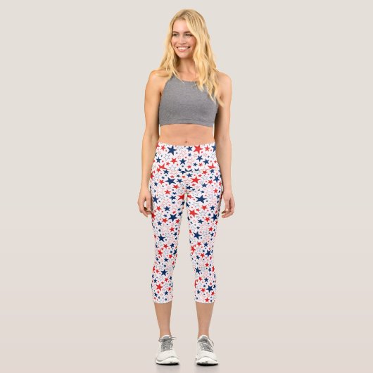 Patriotische Sterne drucken Frauenkapri Capri Leggings (Vorderseite)