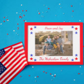 Patriotische Sterne FamilienFoto Feiertagspostkarte