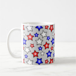 Patriotische Sterne - Hellgrauer Kaffeebecher Kaffeetasse