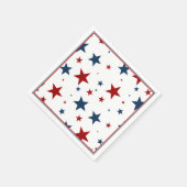 Patriotische Sterne in Rot Weiß und Blau Serviette (Ecke)