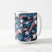Patriotische Sterne  Kaffeetasse (VorderseiteRechts)