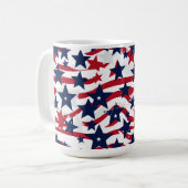 Patriotische Sterne Kaffeetasse (Vorderseite Links)