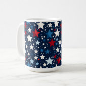 Patriotische Sterne Kaffeetasse (Vorderseite Links)