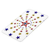 Patriotische Sterne Muster Red Gold Blue Flexible Magnet (Linke Seite)