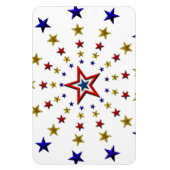 Patriotische Sterne Muster Red Gold Blue Flexible Magnet (Vertikal)