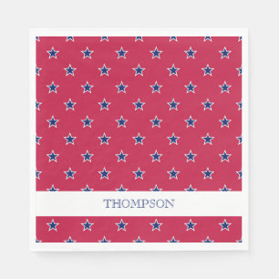 Patriotische Sterne Roter Blaue NAME 4. Juli Bar Serviette