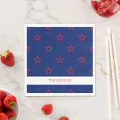 Patriotische Sterne Roter Blaue NAME NAME 4. Juli Serviette (Beispiel)
