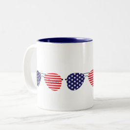 Patriotische Sterne Streifen Aviator Sonnenbrillen Zweifarbige Tasse
