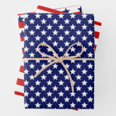 Patriotische Sterne Streifen DIY Muster & BkgrD Fa Geschenkpapier Set (Beispiel)
