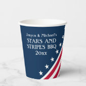 Patriotische Sterne Streifen Red White Paper Cups Pappbecher (Vorderseite)