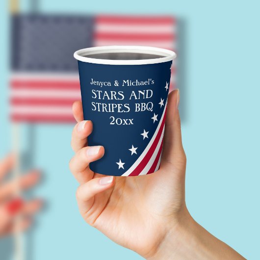 Patriotische Sterne Streifen Red White Paper Cups Pappbecher