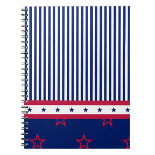 Patriotische Sterne Streifen rot weiß blau USA Fre Notizblock