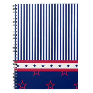 Patriotische Sterne Streifen rot weiß blau USA Fre Notizblock