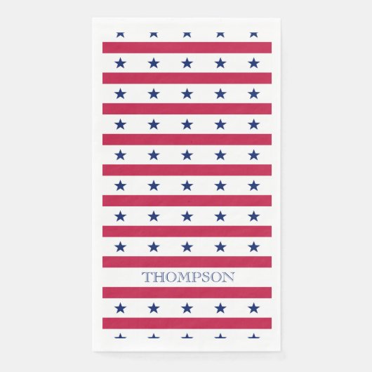 Patriotische Sterne Streifen Rotes blaues Blau Serviette (Vorderseite)