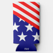 Patriotische Sterne Streifen Rotes Weiß Blau Dose Selters Dosenkühler (Rückseite)