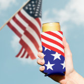 Patriotische Sterne Streifen Rotes Weiß Blau Dose Selters Dosenkühler