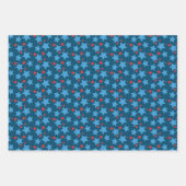 Patriotische Sterne Streifen Sprinkles Blau Geschenkpapier Set (Vorderseite)