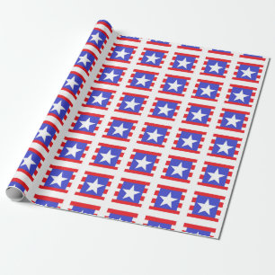 Patriotische Sterne, Streifen und Quadrate Geschenkpapier